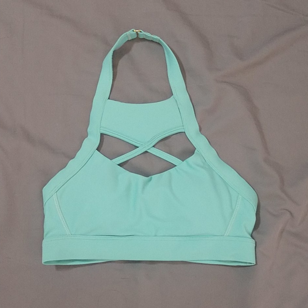 Chestee teal sports bra